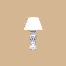 Load image into Gallery viewer, LAMPS-POLYRESIN LAMP WHITE/OAK C/W WHITE SHADE
