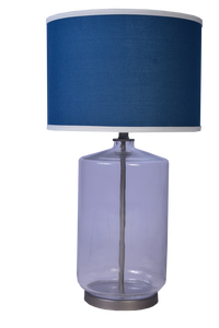 LAMPS-GLASS TABLE LAMP-METAL BASE