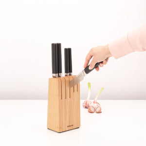 BRABANTIA Wooden Knife Block With 5 Profile Knives
