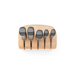 BRABANTIA Wooden Knife Block With 5 Profile Knives