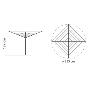 BRABANTIA Topspinner 50M + Ground Spike + Cover