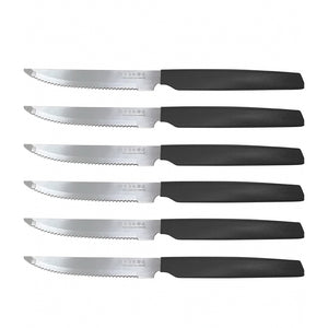 Steak Knives Set 6Pcs Black Handle