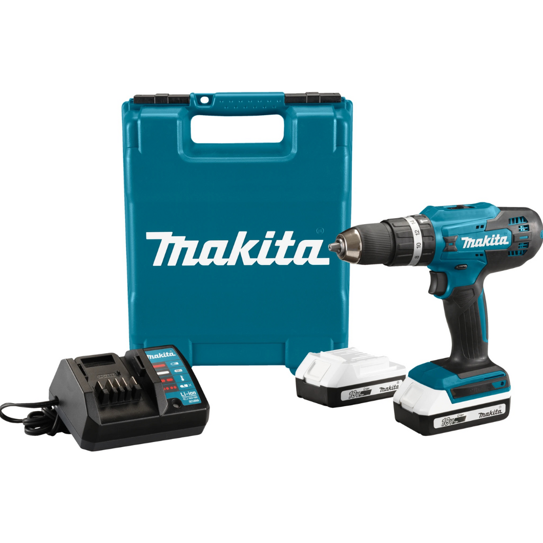 MAKITA Cordless hammer driver drill 18V li-ion 13mm