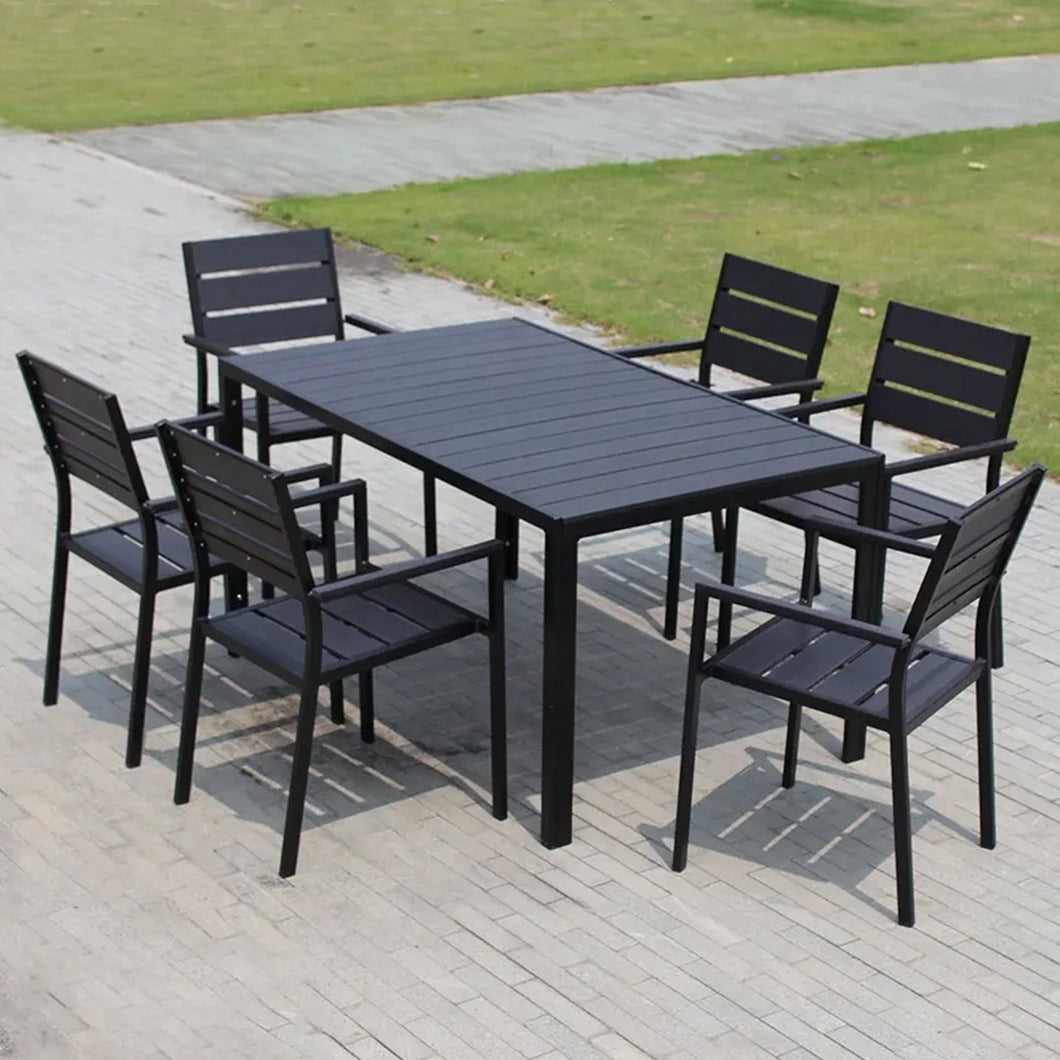 Baltic & Siena Outdoor Dining Set (Dark Grey/Black)